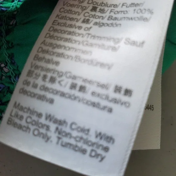 J. Crew NWT Green Floral Paisley Cotton Smocked Tiered Mini Skirt Size Large - Picture 4 of 13